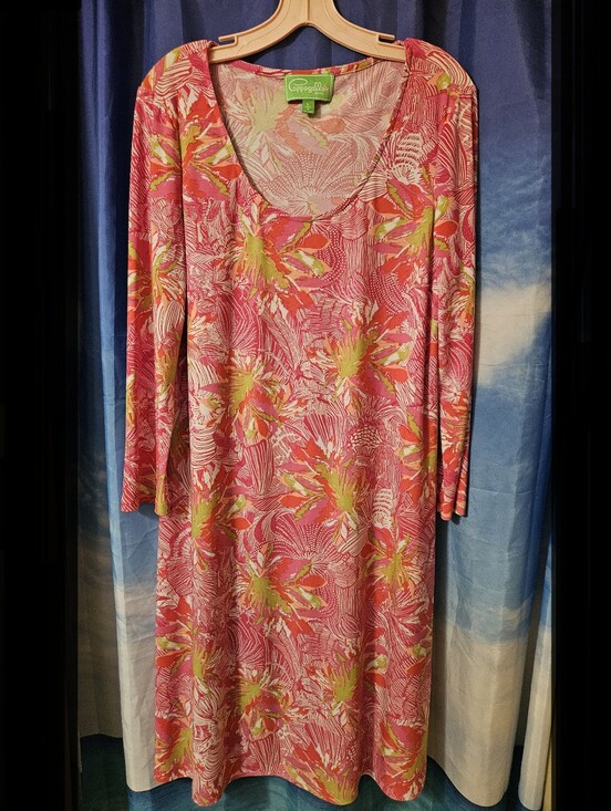 Pappagallo Dresses & Skirts - Pappagello Pink Floral Scoop Neck Dress